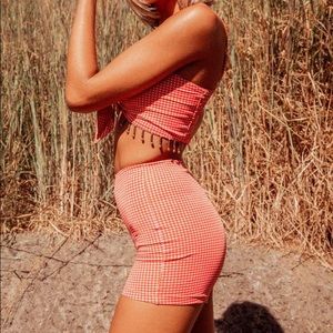 Her Pony COMET ORANGE HIGH WAIST SPARKLE SHORTS
